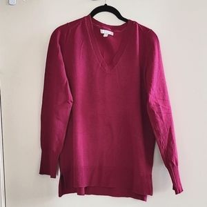 Banana Republic womens long sleeved v-neck sweater.  Size Medium.  Purple color.